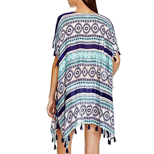 F4551 Surf Gypsy Tassel Poncho Swim Cover Up
